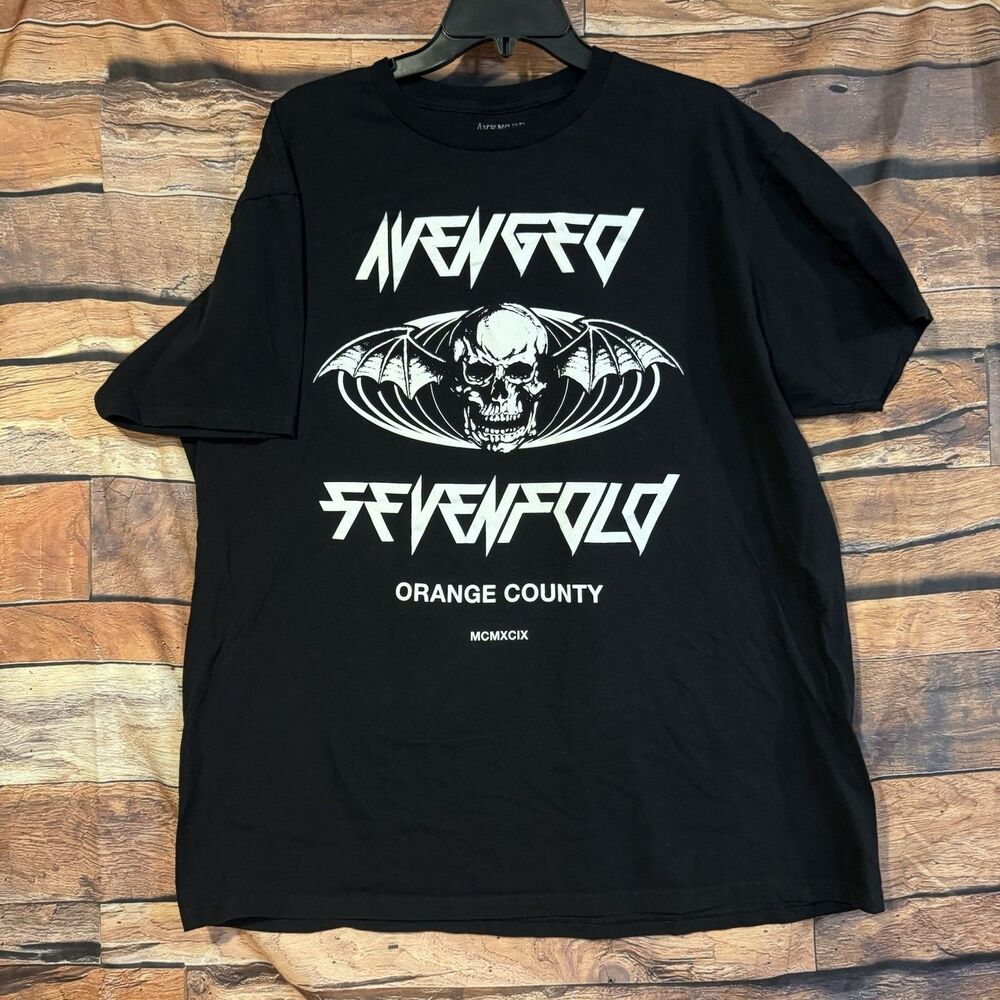 Avenged Sevenfold Orange County A7X Deathbat Black Band Tee 2XL T-Shirt MCMXCIX